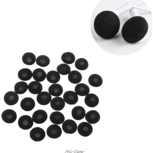 Earphone Accessory 30Pcs 15mm Soft Sponge Earphone Earbud Pad Covers Replacement For MP3 MP4 Mobile Phone