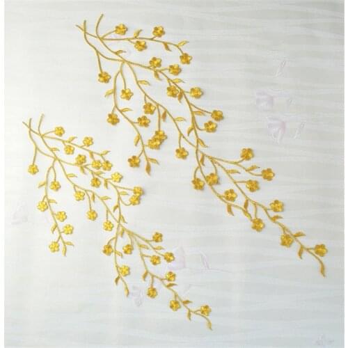 35cm 45CM Large Embroidery Flower Patches Fashion Dress Applique DIY Clothing Decoration Iron On Patches for Clothes