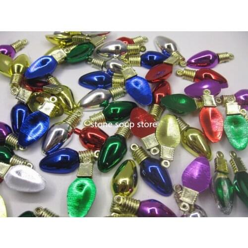 24/100pcs Colorful Rhombus Half beads NOT LIGHT Lamp Bulb Diy Bracelet decoration Christmas ornament Art craft 11*28mm
