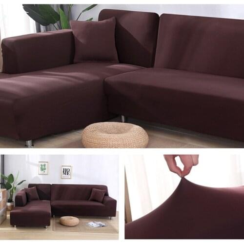 Childrens thick elastic non-slip sofa cover all-inclusive solid color L-shaped removable and washable 1/2/3/4 cushion