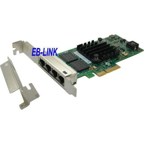 Intel Chipset I350-T4 Quad Four RJ45 Gigabit Ports Server Adapter PCI-E Card