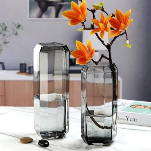 Exquisite vase decorative ornaments hydroponic vase simple flowers water bamboo vase creative desktop glass vase