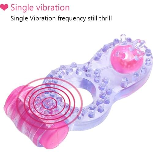 IKOKY Penis Vibrator Sex Toys for Men Male Vibrating Ring Cock Ring Adults Products Clit Stimulator Dual Pleasure Silicone