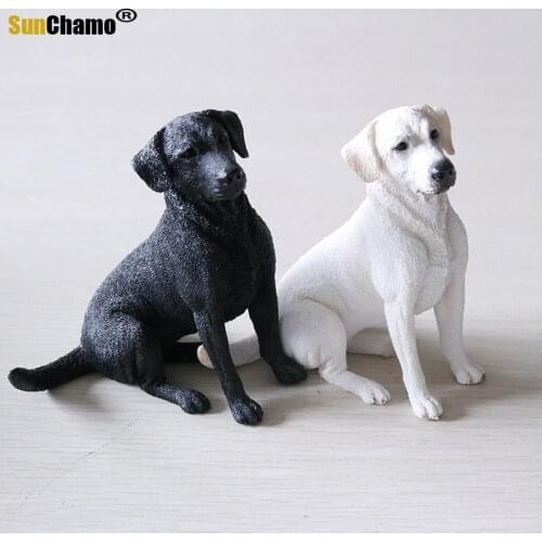 Fashion Vehicle Handicraft Collection Simulated Animal Labrador Dog Model New Figurines Miniatures Dog Models Decoration Crafts