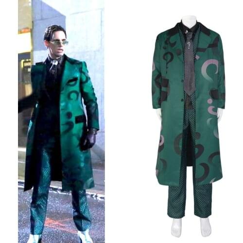 Gotham Season 5 the Riddler Cosplay Edward Nygma Costume Suit Halloween Christmas Uniform