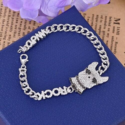 Fashion Zircon Tick Chain Bracelet For Women Men Carton Cute Dog Jewelry Party Hip Pop Accessories Zk30