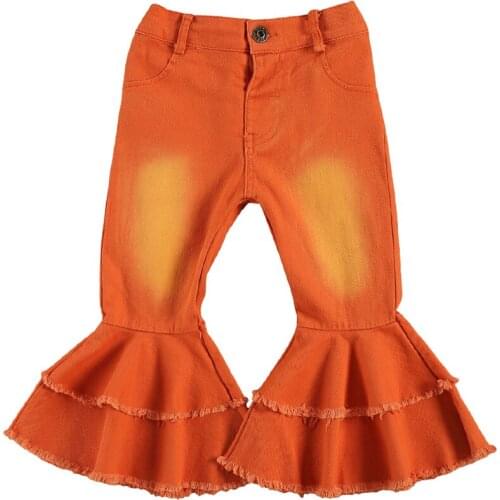 1-6T Toddler kid baby Girl Clothes Fashion Denim Flare Pants Eleagnt high Waist Stretch Jeans Autumn Winter trousers