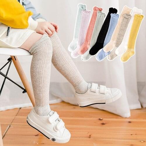 Girls socks summer new middle and small childrens mosquito proof stockings candy color glass childrens knee length stockings