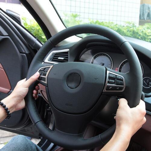 New!! ABS Chrome Steering Wheel Button Cover Trim For BMW 5 7 Series F10 520 525 2011-2017 Car Styling Set of 2pcs