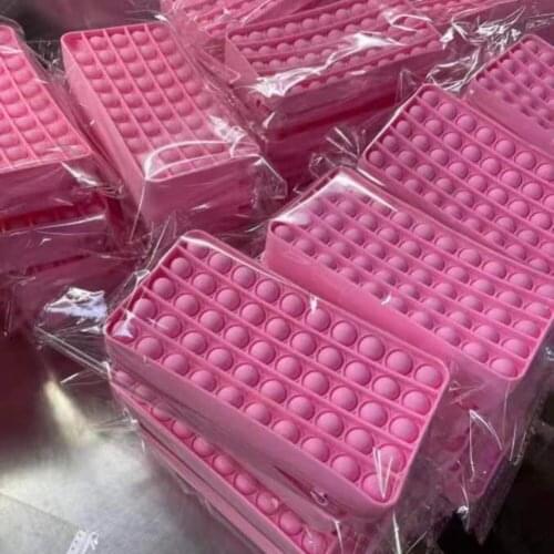 New Arrival Silicone Purse Push Bubbles Simple Dimple Stationary BagSensory Push Bubbles Pencil Case Fidget Toys 2021 New