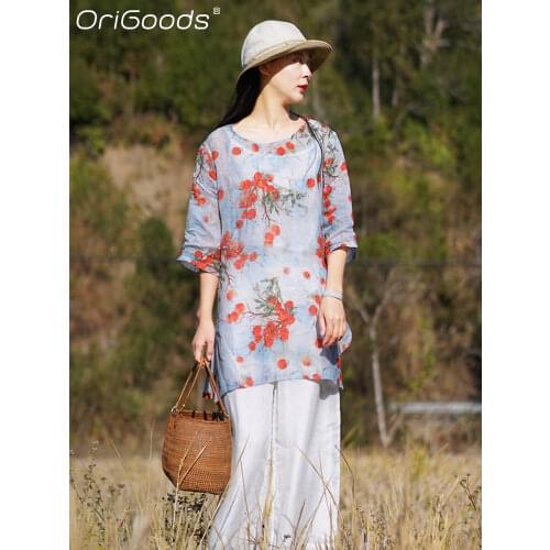Блузки с принтом ORIGOODS China At AliExpress