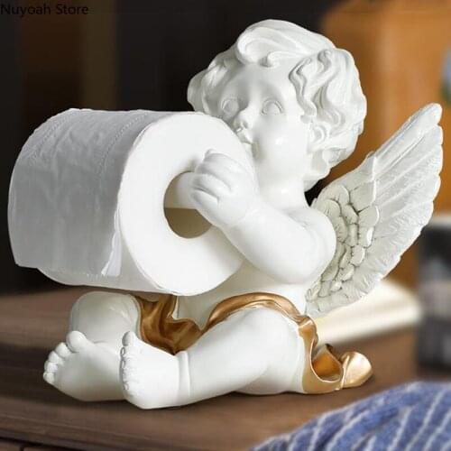 Resin Character Paper Towel Rack Creative Coffee Table Roll Paper Tube Paper Towel Rack Modern Home Decoration Accessories