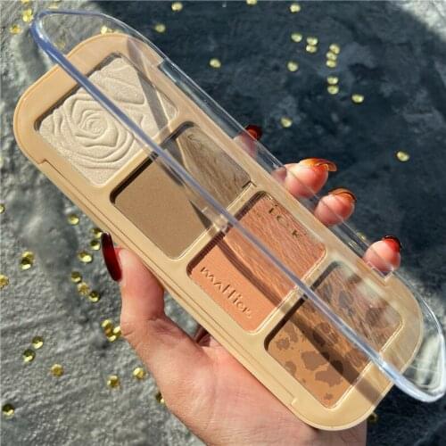 6 Color Facial Pressed Powder Blush Oil-Control Highlighter Palette Repair Brighten Matte Face Bronzer Make Up Pallete Cosmetics