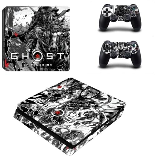 Ghost of Tsushima PS4 Slim Decal Protective Skin Cover Sticker for PS4 Slim Console & Controller Stickers Vinyl