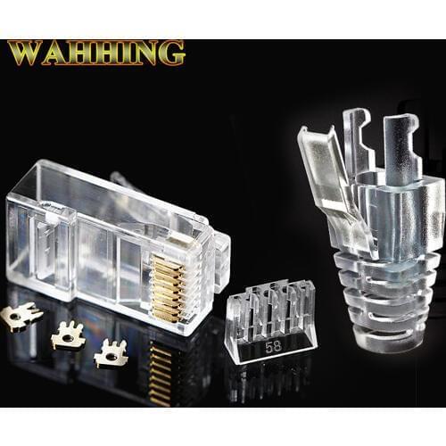 Cat6 RJ45 connector UTP cable ethernet Jack 8P8C Network CAT 6 Modular Plugs with 6.5mm RJ45 Boots HY1589