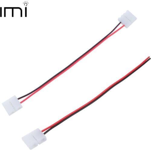 LED Strip Connectors 2pin 10mm 2pin 8mm with Wire Free Welding Connector Adaptor Cable 5pcs/lot