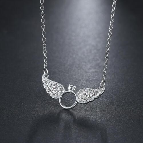 GMGYQ Romantic Silver Angel Zircon Pendant Full Of Zircon Inlaid Womens Jewelry Boudoir Accessories