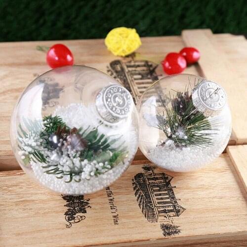 80% Dropshipping!!Christmas decor transparent plastic ball baubles Christmas tree ornaments DIY decoration
