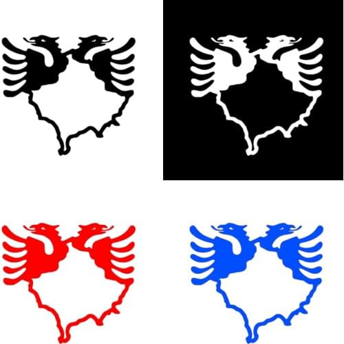 Coolest Funny Kosovo Map Albania Double-Headed Eagle Car Stickers Motorcycle Decals Waterproof Decals KK 13cm X 12.3cm