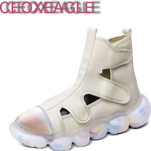 High-Grade Summer Air Cushion Breathable Sandal Mens Popcorn Bottoms Slow Shock Teenage Personality Fashion Week Casual Shoes