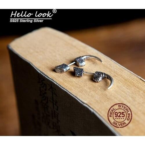 HelloLook 925 Sterling Silver Gothic Creative Eagle Claw Earrings Handmade Boutique Silver Earring Jewelry