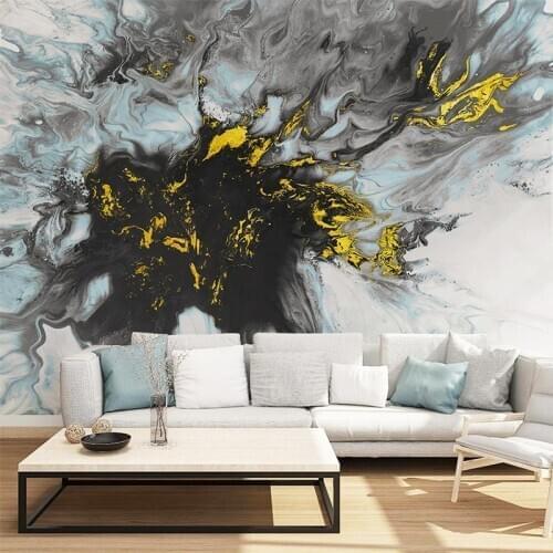 Modern Abstract Wallpaper 3D Chinese Style Art Ink Gold Foil Photo Murals Living Room TV Study Creative Home Decor Wall Covering