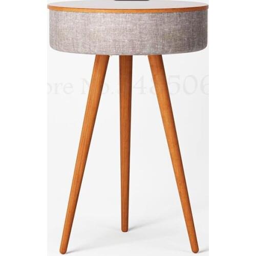 Light Intelligent Modern Minimalist Living Room Sofa Small Coffee Table Charge Nordic Creative Pure Solid Wood Side Table