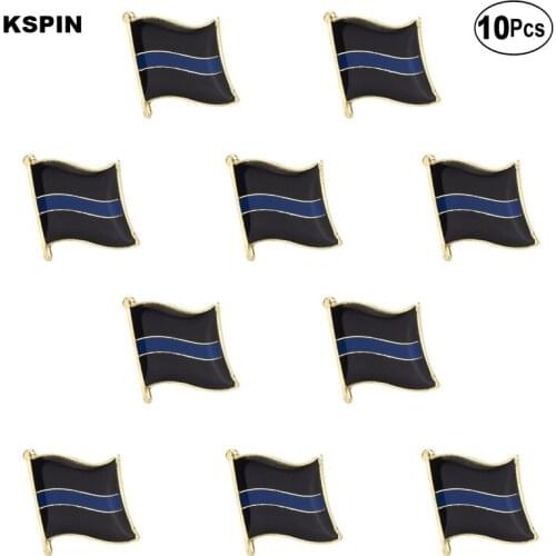 Thin Blue Line 2 Flag Lapel Pin Flag badge Brooch Pins Badges 10Pcs a Lot