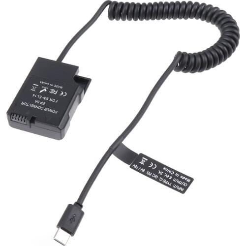 FOTGA EN-EL14 Decoded Dummy Battery Power Adapter +Type C Cable for Nikon D3100 D3200 D3300 D3400 D3500 D5100 D5200 D5300 D5400