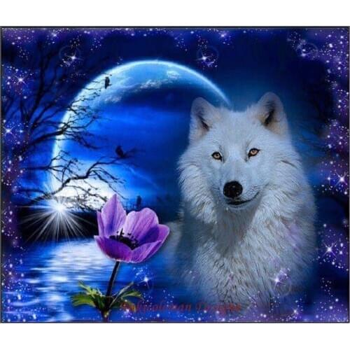 Needlework for embroidery DIY French DMC High Quality - Counted Cross Stitch Kits 14 ct Oil painting - White Wolf