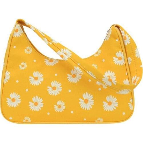 Women 2021 Summer New Cute Small Daisy Underarm Shoulder Bag Female Solid Color Small Square Bags Designer Handbag Purse