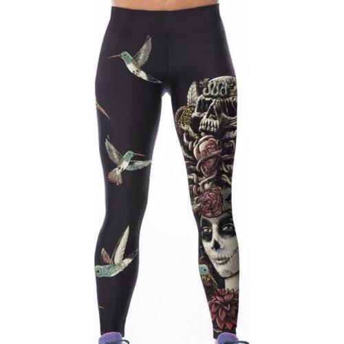 Women 2019 New Arrive 3D skulls Printed pant high waist legging for Woman Super elastic pants