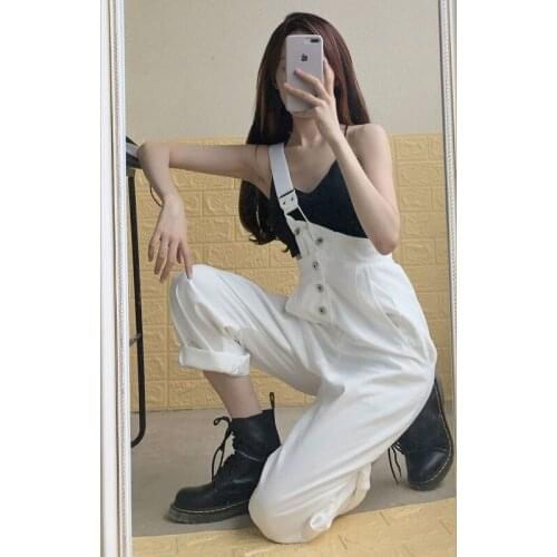 Women Jeans 2021 Spring and Summer New Black and White Pants Loose and Thin High-waisted Wide-leg Pants