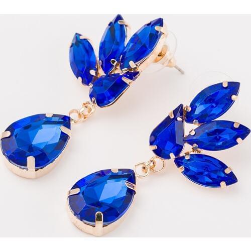 YFJEWE Ethnic Tribal Blue Floral Drop Earring for Women Big Stone Flower Dangle Earring Boho Chic Earrings wholesale E514
