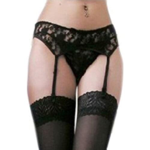 Women Lingerie Garter Set Sexy Women Underwear Sex Product Set Perspective Lace Bra Hollow Out