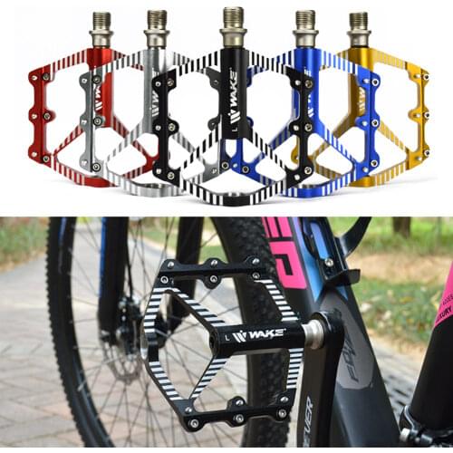 1 Pair Bicycle Aluminium Alloy Non-Slip Flat Pedals Mountain Road Bike Widened Bearing Pedals Quick Release Platform Pedal Parts