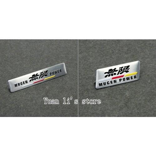 1 Pcs Rectangle Mugen Power 3D Aluminum Car Body Sticker Badge Emblem 82*16.4mm/42*16mm Car Styling