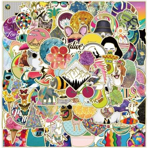 10/50/100PCS Cartoon Kawaii VSCO Girls Bronzing Stickers Aesthetics Laptop Phone Water Bottle Graffiti Sticker Decal Kid Toy