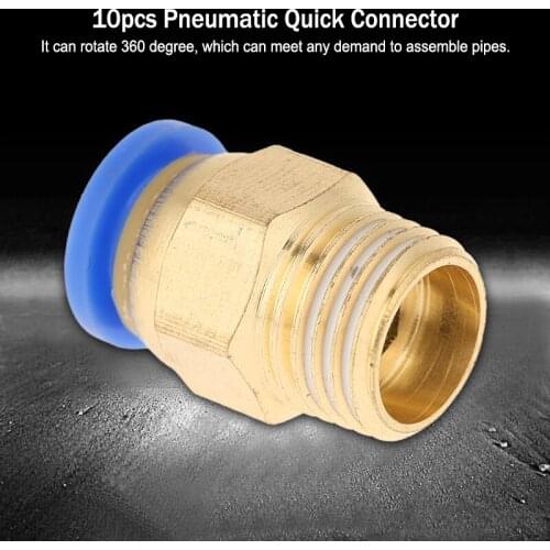 10pcs Pneumatic Quick Connector Air Fittings Adapter 8mm Diameter Thread 1/4BSP Set Pneumatic Quick