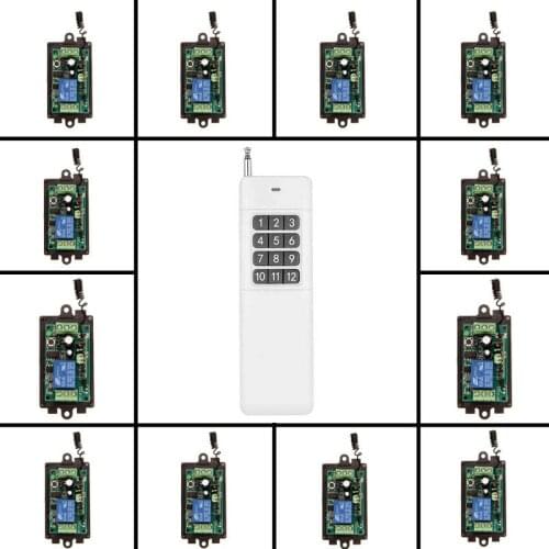 12CH 3000m Long Distance High Power DC 9V 12V 24V 1 CH 1CH RF Wireless Remote Control Switch System,Transmitter + Receiver