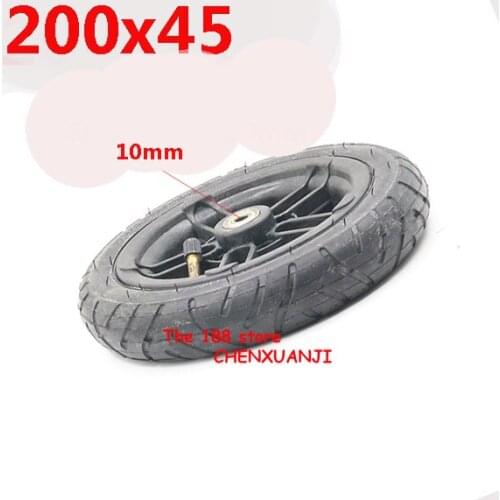 200x45 Inflated Wheel and hub and inner tire For E-twow S2 Scooter M6 M8 M10 Pneumatic Wheel 8" Scooter Wheelchair Air Wheel
