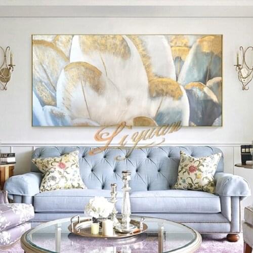 2021 Whiteness Flowers Abstract Oil Painting On Canvas For Living Room Home Pictures Paint By Modern Wall Art Paintings Unframe