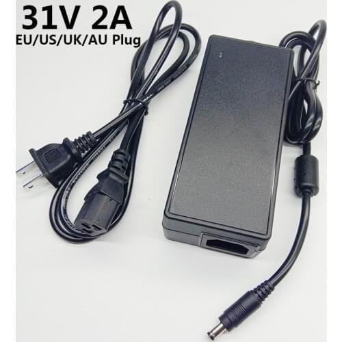 31V 2A Switching Power Supply Adapter Universal AC DC Adaptor 31v2a 31 Volt Voltage Converter EU US UK AU Plug 5.5mmx2.1-2.5mm