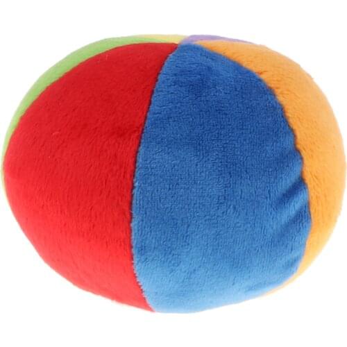 4 Inch Colorful Soft Plush Stuffed Rattles Ball for Infant Baby