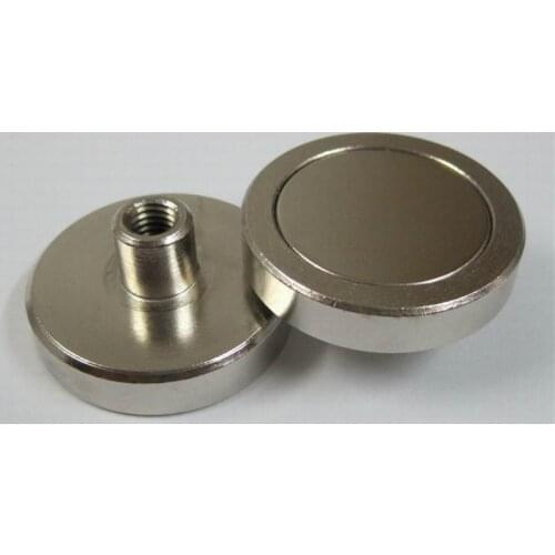 4pcs 55kg Pulling Mounting D36mm strong powerful neodymium Magnetic Pot with ring fishing gear, deap sea salvage equipments