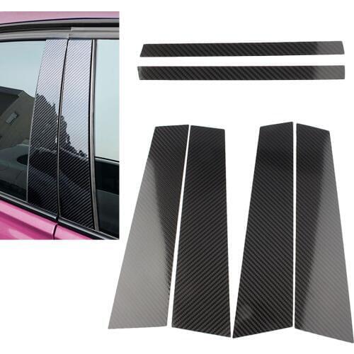Carbon Fiber Car Window B Pillar Moulding Trim Protective Cover For Mercedes Benz GLA Class 2013 2014 2015 2016 2017 2018 6pcs