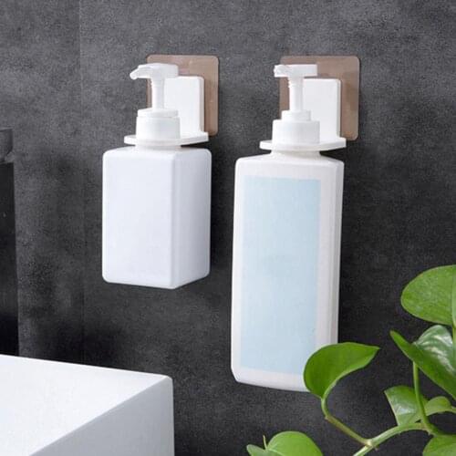 White 1 Set Sturdy Wall-mounted Plastic Shower Bottle Shelf Rack Plastic Hanging Rack Practical for Daily Use