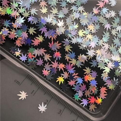 20g/Pack 5mm Ultrathin Maple Leaves Holographic Glitter Sequins For Nail Art Decoration Body Art Painting Nail DIY Decoration