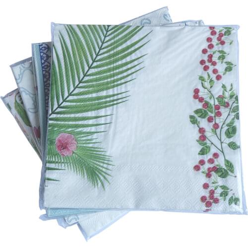 Ynaayu 20pcs/set Red Flower Paper Napkins 33*33cm Party Paper Serviettes Table Napkins For Birthday Wedding Party Supplies