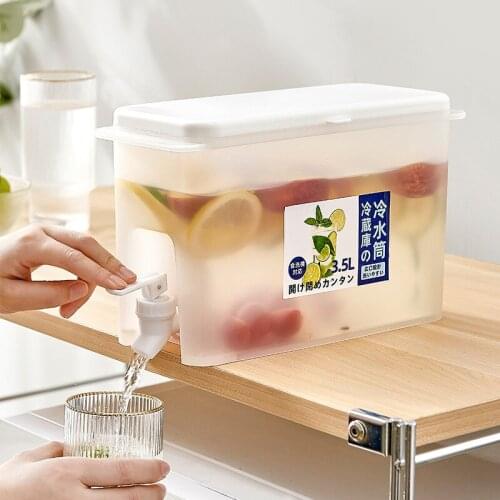 3500ml Kettle With Faucet Large Capacity Cold Kettle Lemonade Bottle Refrigerator Cool Bucket Ice Kettle Water Juice Teapot